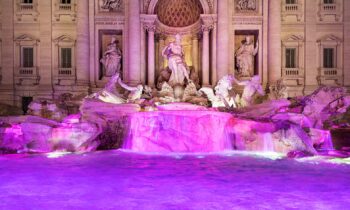 Mapped projection on the Trevi Fountain