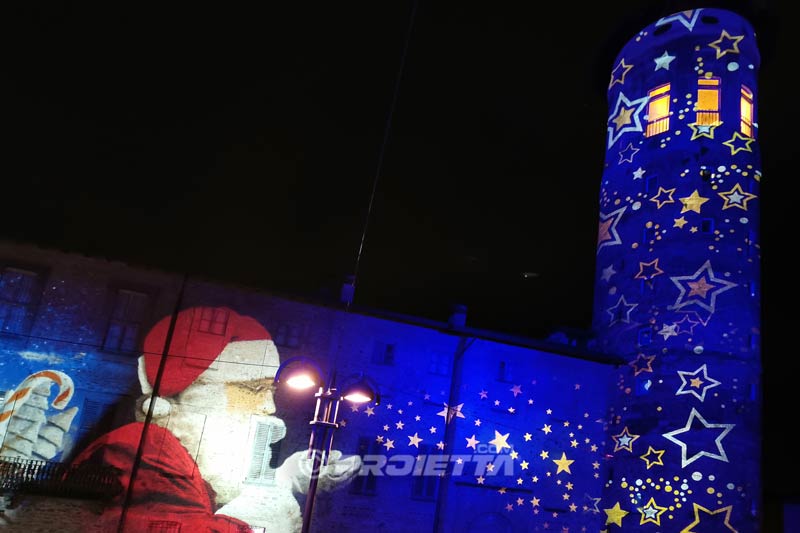 Santa Claus Blowing stars projection