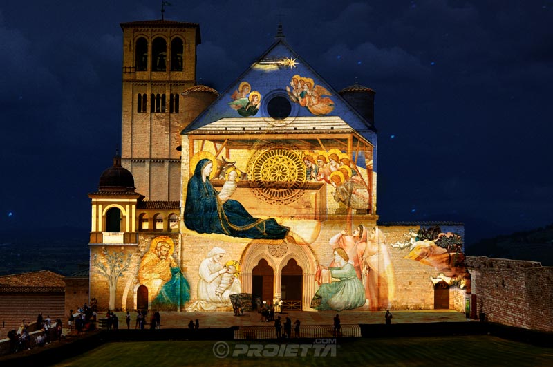 Mapping projection - Holy family - Assisi Italy