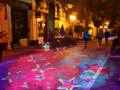 Projection of graphics on the floor