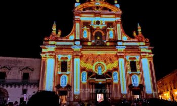 Projection mapping on church facade